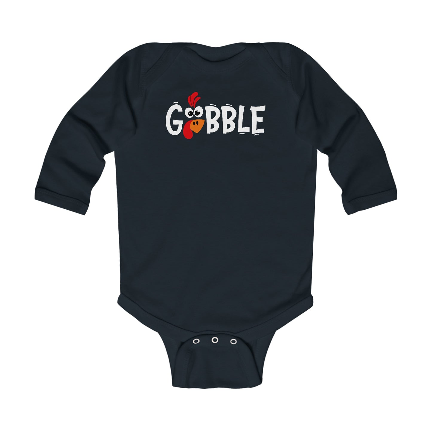 Gobble Thanksgiving Turkey Infant Long Sleeve Bodysuit