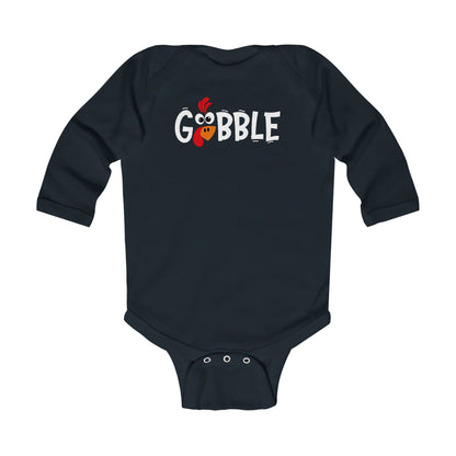 Gobble Thanksgiving Turkey Infant Long Sleeve Bodysuit