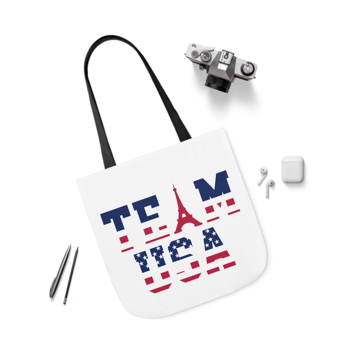 Team USA Paris Olympics Canvas Tote Bag, 5-Color Straps