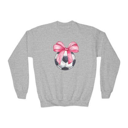 Soccer Coquette Youth Crewneck Sweatshirt