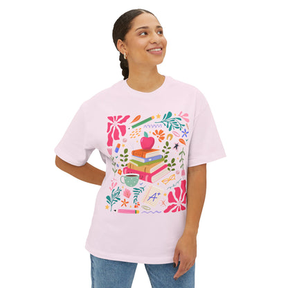 Whimsical Book Lover's Oversized Tee