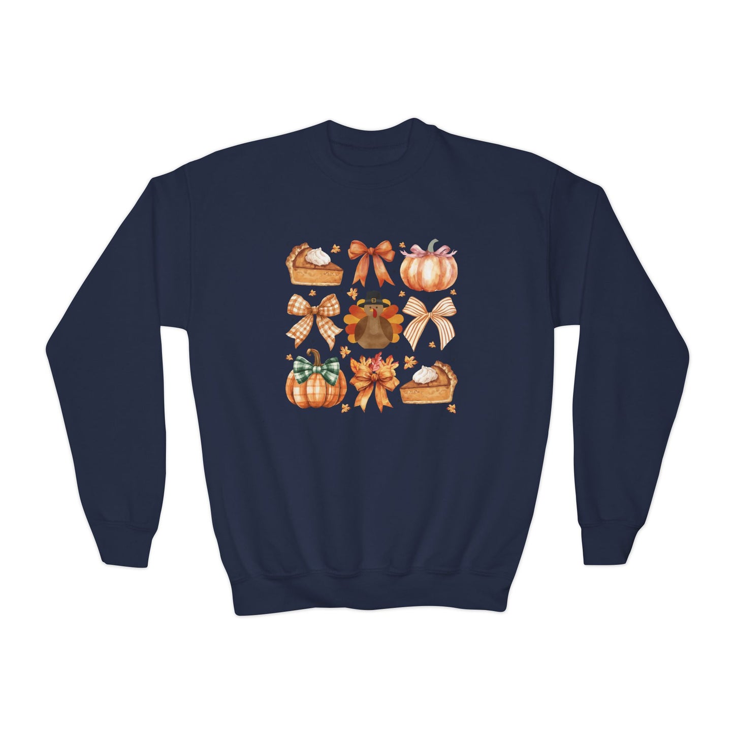 Coquette Thanksgiving Turkey Youth Crewneck Sweatshirt