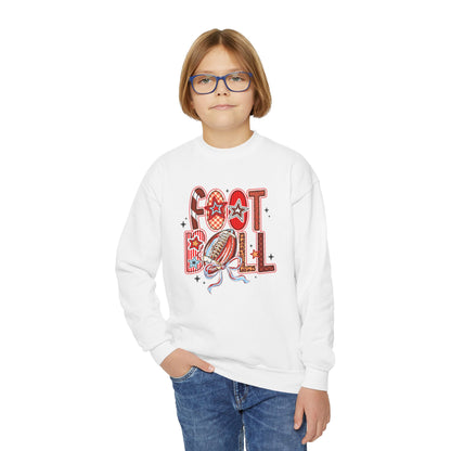 Cozy Fall Football Youth Sweatshirt