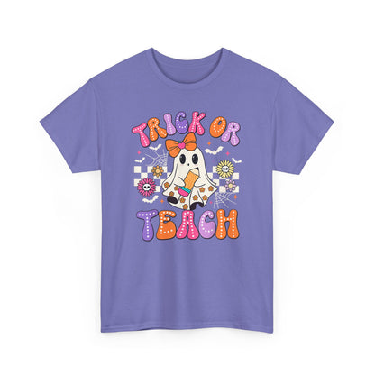 Trick or Teach Halloween Unisex Heavy Cotton Tee