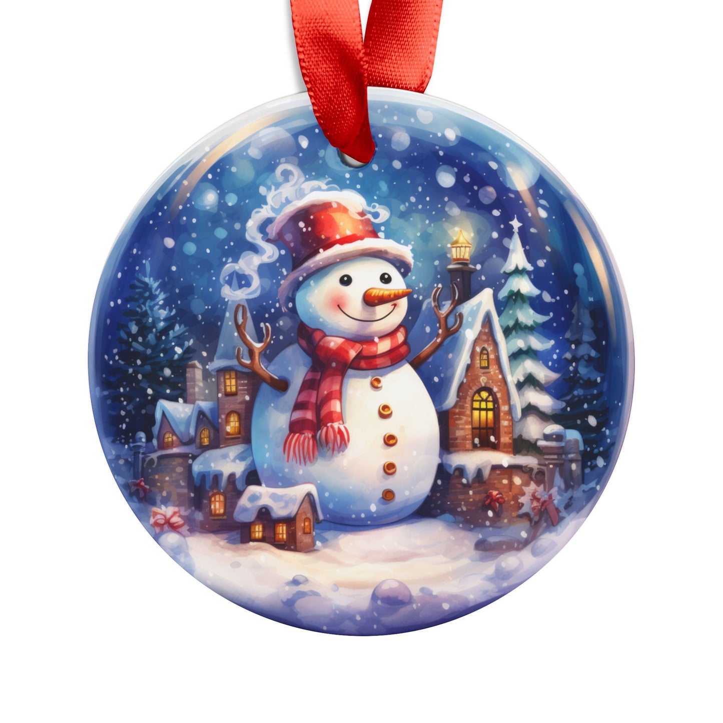 Festive Snowman Acrylic Ornament