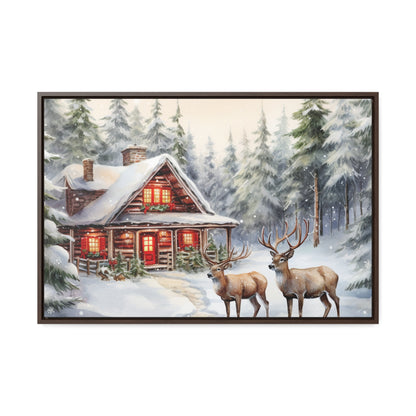 Snowy Cabin Canvas Wraps