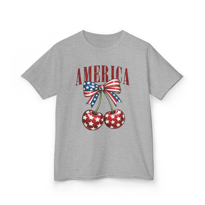 Cherry Patriotic 4th of July Kids Tee