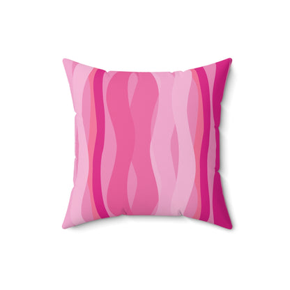 Hot Pink Wavy Lines Pillow