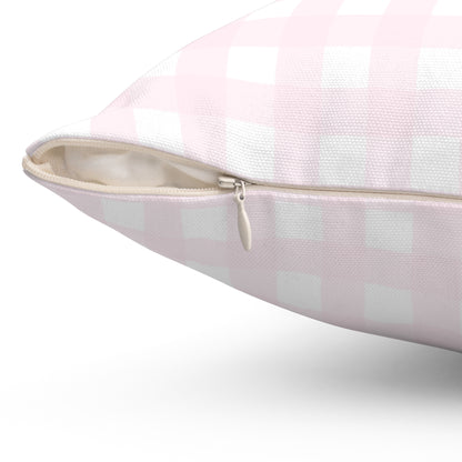 Coquette Pink Plaid Square Pillow