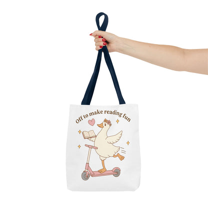 "Off to Make Reading Fun"Book Lover Tote