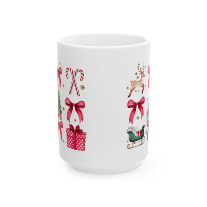 Coquette Christmas Ceramic Mug, (11oz, 15oz)