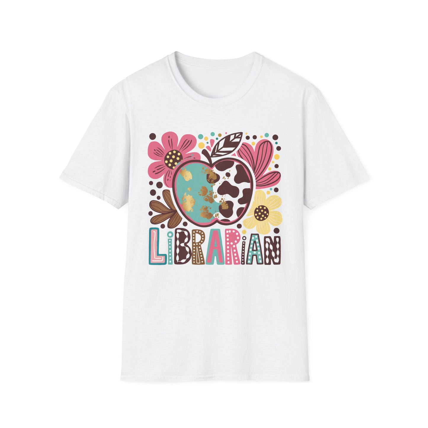 Librarian Floral Heart T‑Shirt