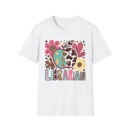 Librarian Floral Heart T‑Shirt