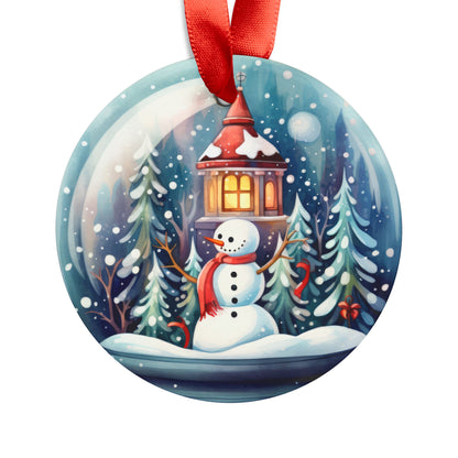 Festive Snowman Acrylic Ornament