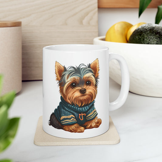 Yorkie Ceramic Mug, 11oz