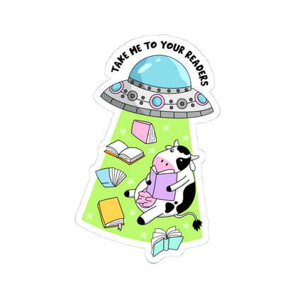 Book Lover Cow Reading Kiss-Cut Stickers