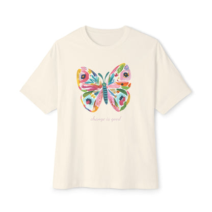 "Change is Good" Colorful Butterfly Oversized T-Shirt