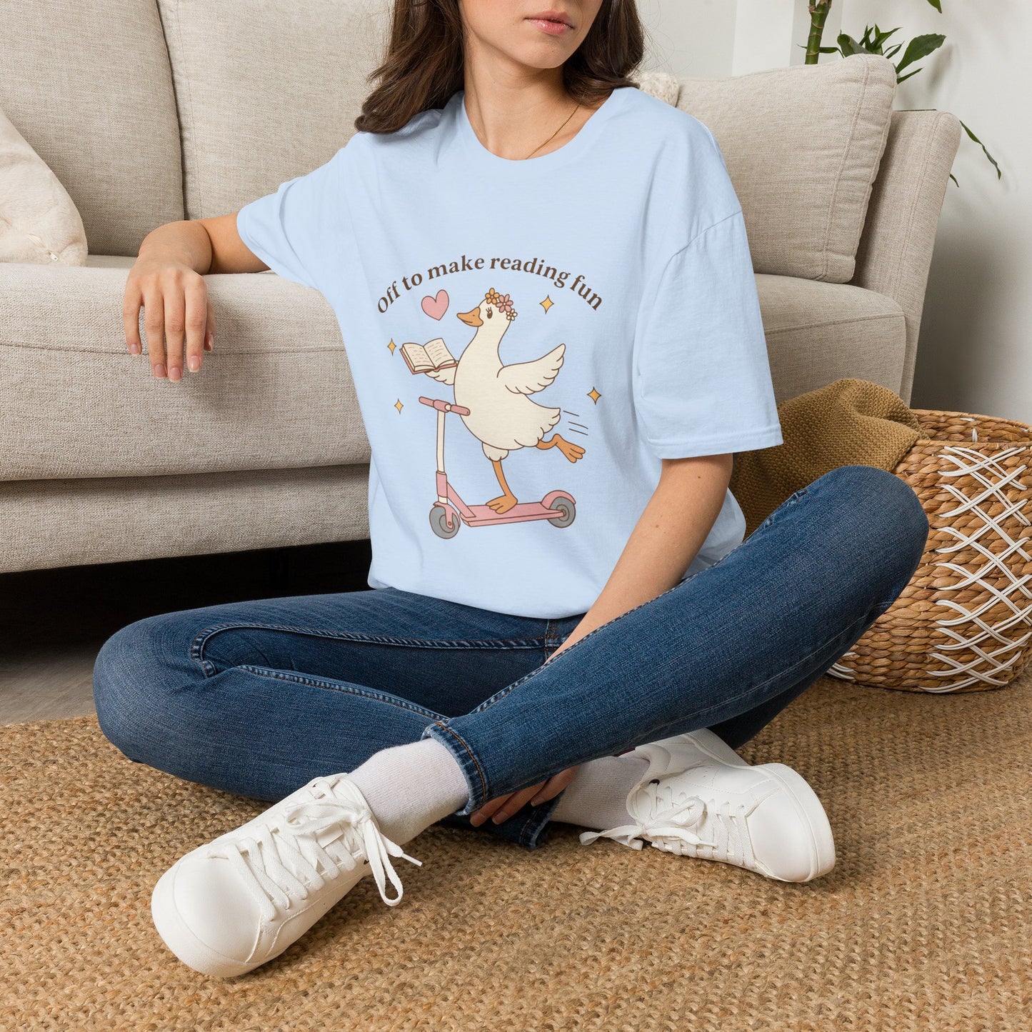 “Off to Make Reading Fun” Cute Graphic Tee