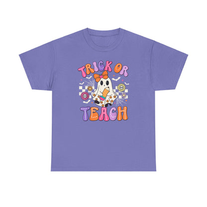 Trick or Teach Halloween Unisex Heavy Cotton Tee