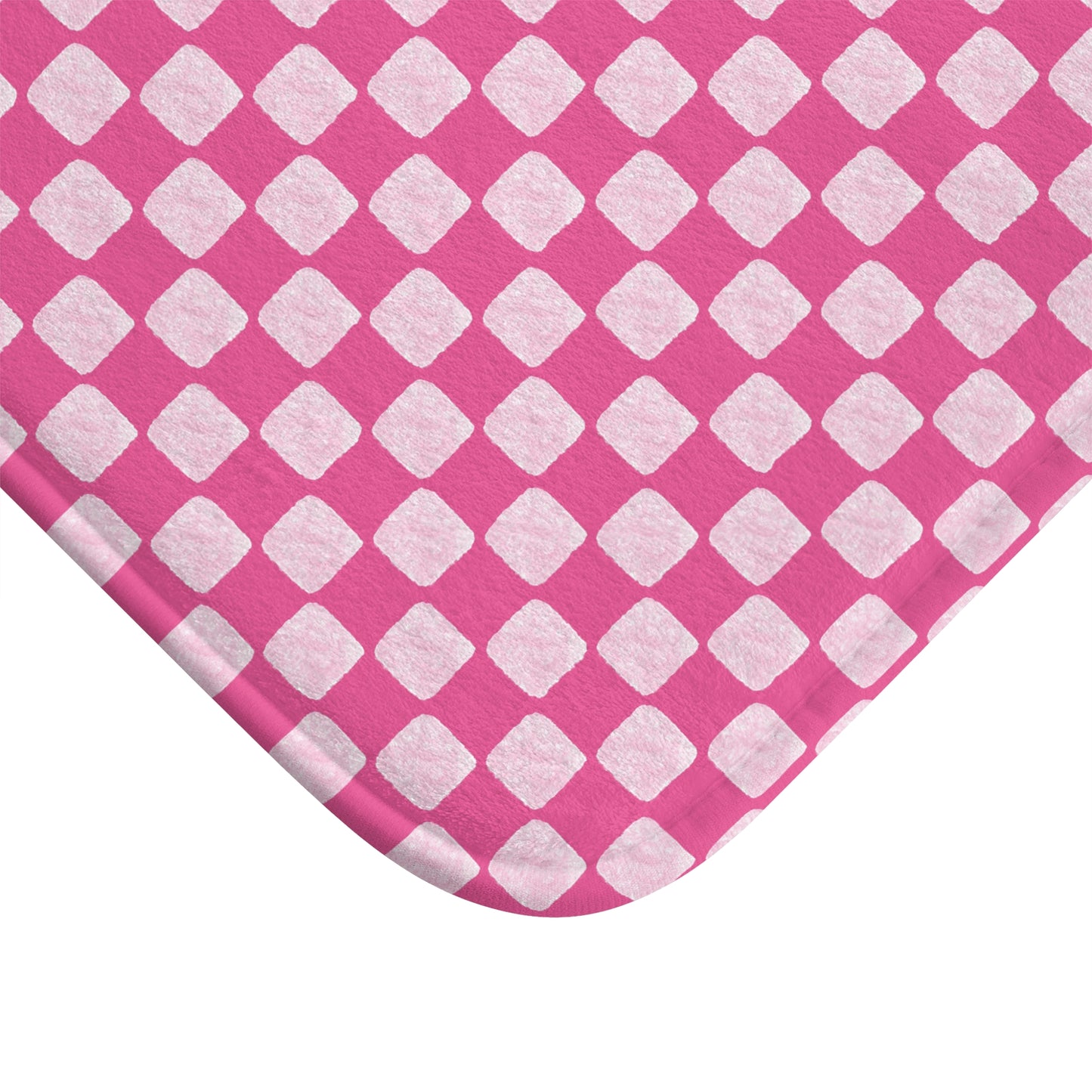 Pink Checkered Bath Mat