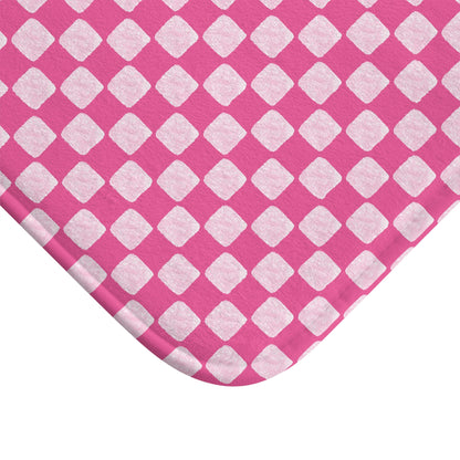 Pink Checkered Bath Mat