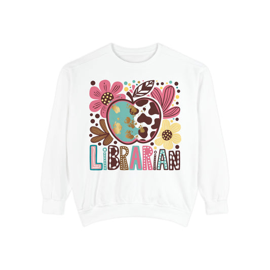 Librarian Floral Apple Sweatshirt