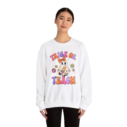 Trick or Teach Halloween Unisex Heavy Blend™ Crewneck Sweatshirt