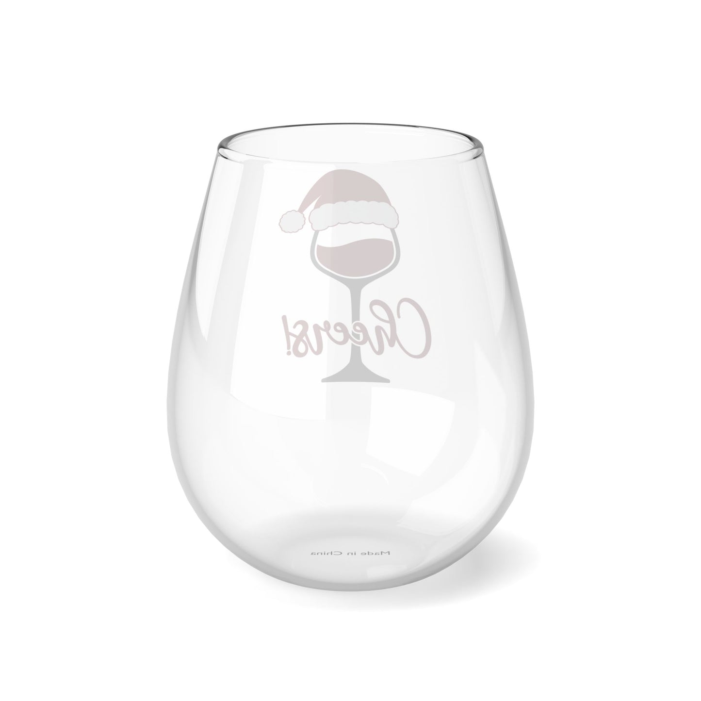 Christmas Cheers Stemless Wine Glass, 11.75oz