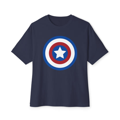 Captain America Shield 4th of July Unisex Oversized Boxy Tee