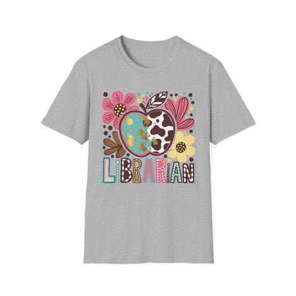 Librarian Floral Heart T‑Shirt