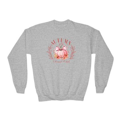 Autumn Girly Social Club Youth Crewneck Sweatshirt