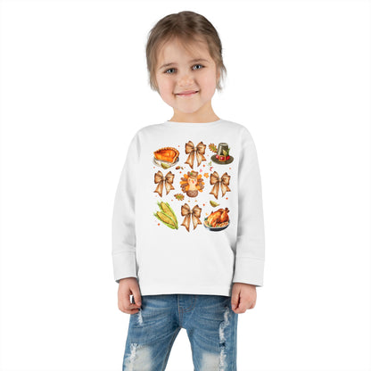 Thanksgiving Coquette Toddler Long Sleeve Tee