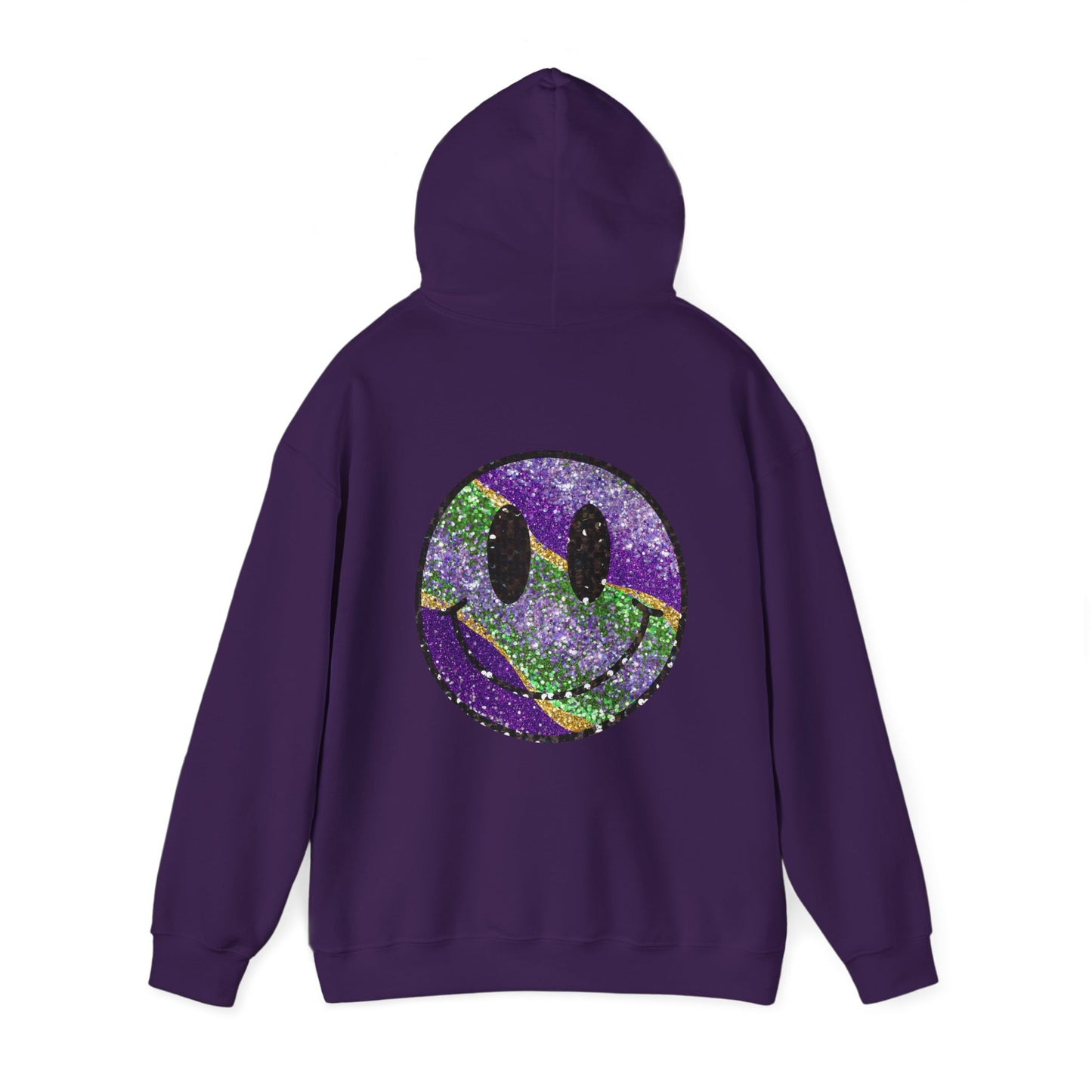 Mardi Gras LOVE Smiley Face Hoodie Sweatshirt