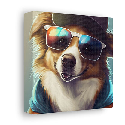 Dog in Sunglasses Canvas Wall Art