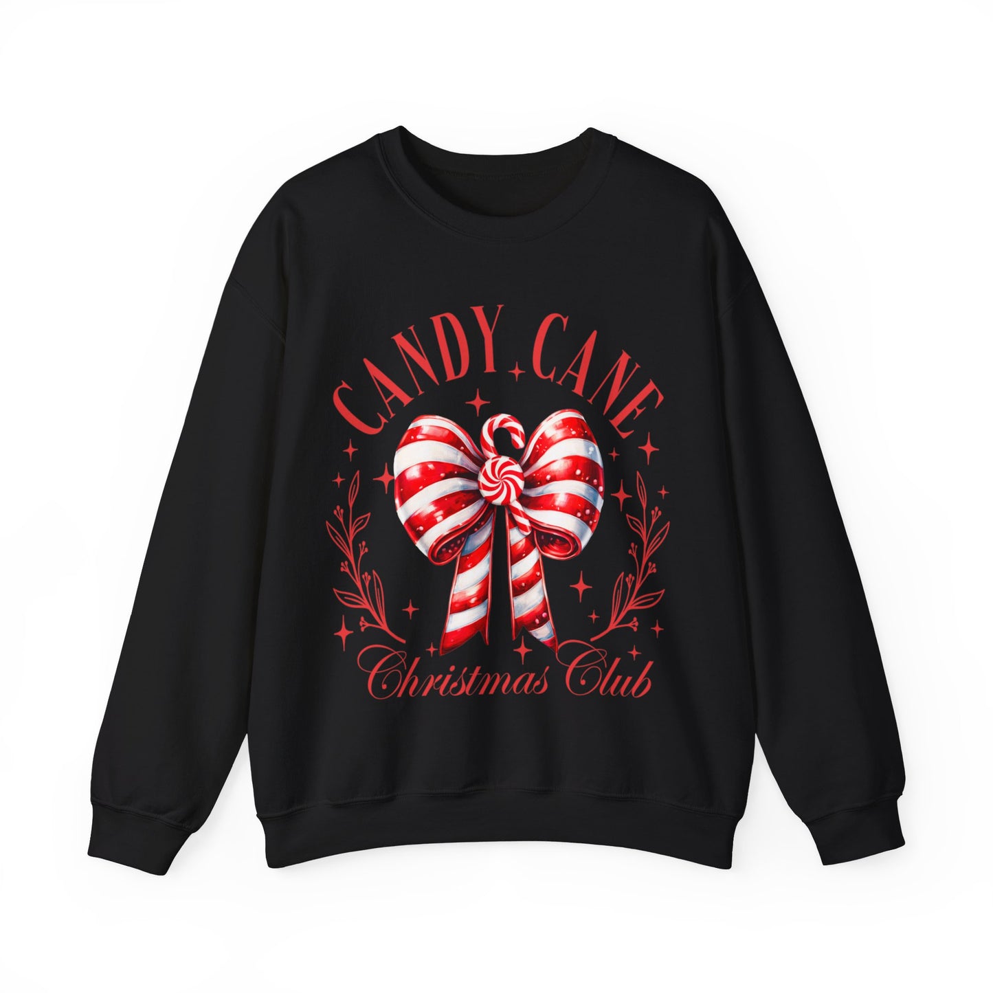 Candy Cane Christmas Coquette Bow Sweatshirt