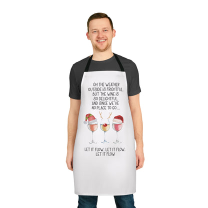 Let it Flow Christmas Wine Apron