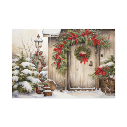 Christmas Door Matte Canvas