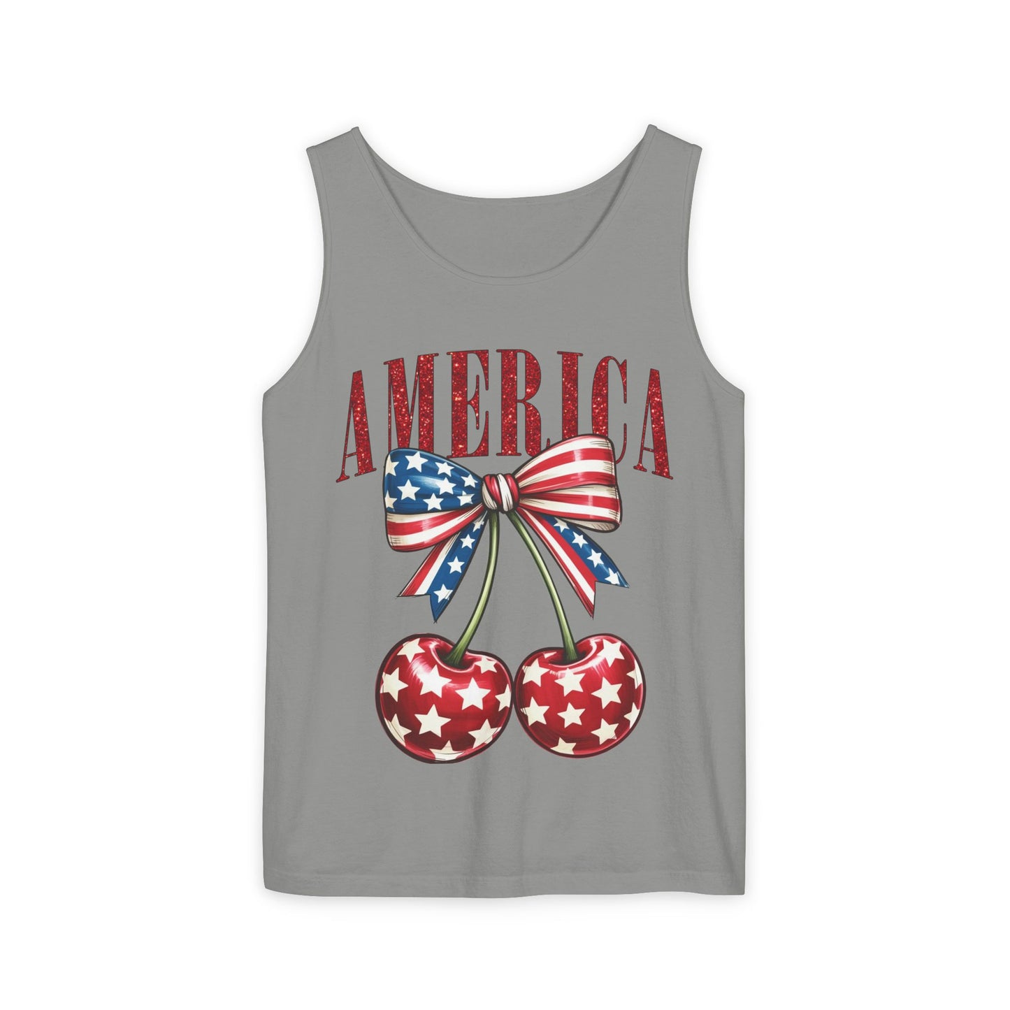 Patriotic Cherry Graphic Tank Top