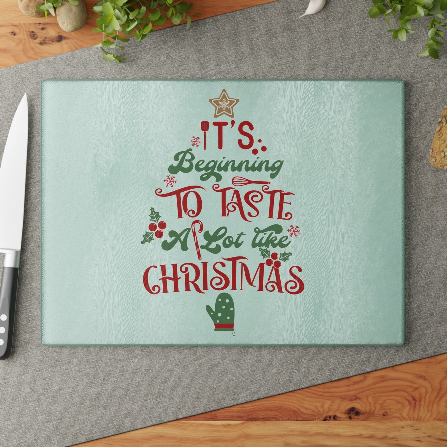 Christmas Glass Cutting Board