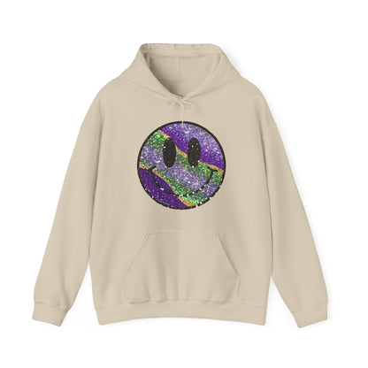 Mardi Gras Smiley Face Hooded Sweatshirt Hoodie