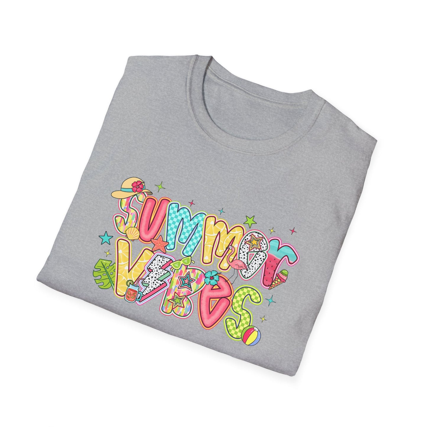 Colorful Summer Vibes Unisex Softstyle T-Shirt