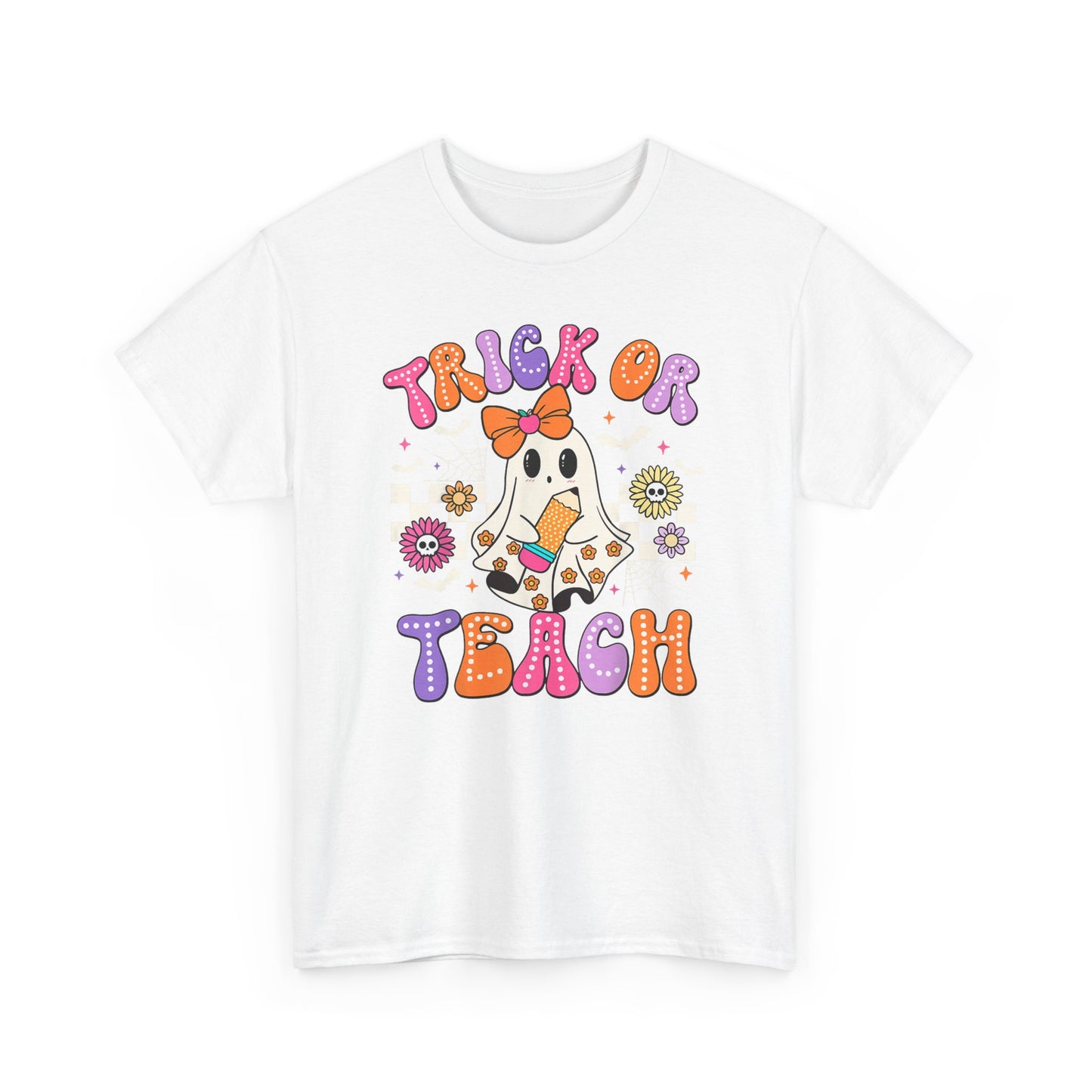 Trick or Teach Halloween Unisex Heavy Cotton Tee