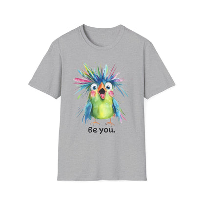 Colorful Quirky Bird Design with "Be you."