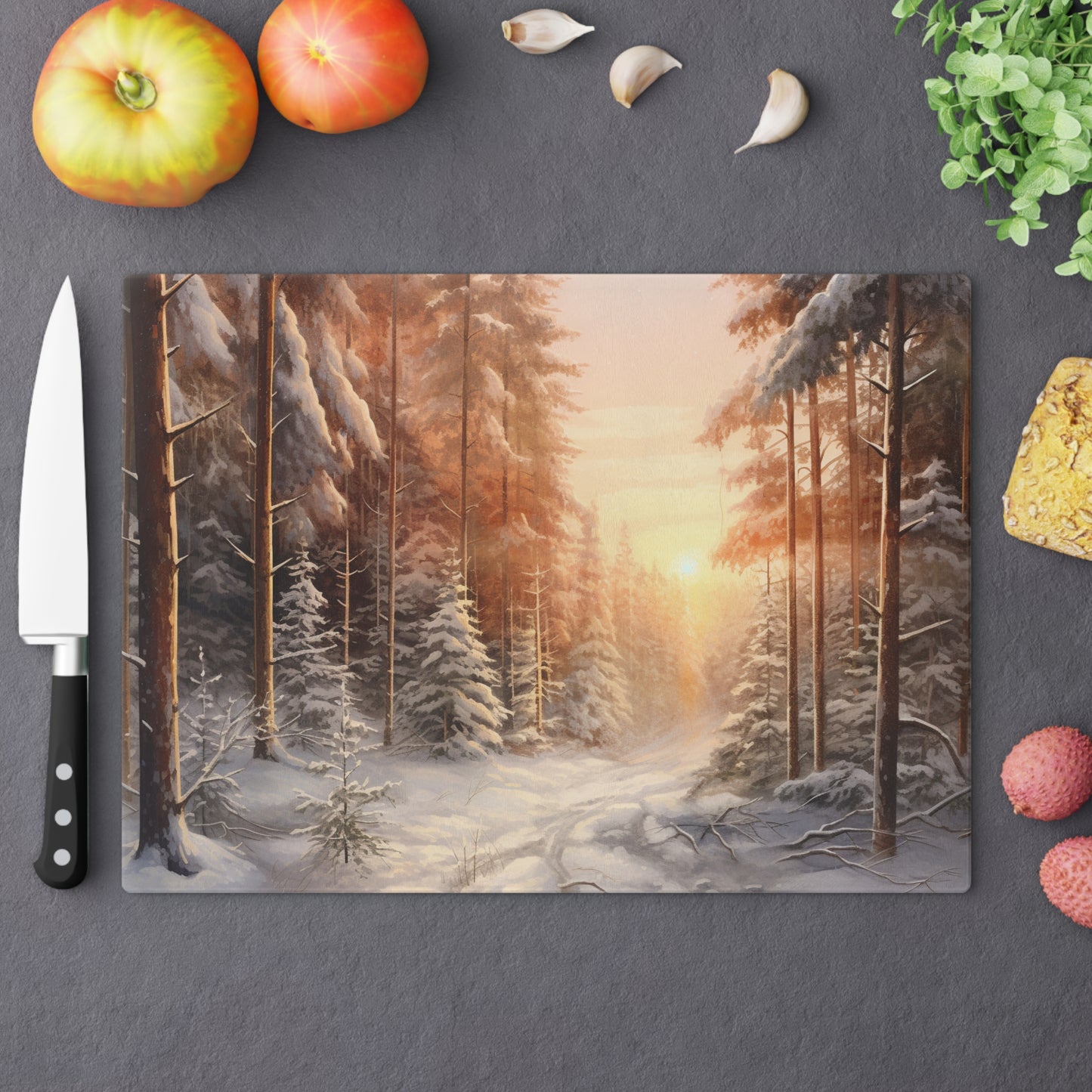 Snowy Christmas Cutting Board