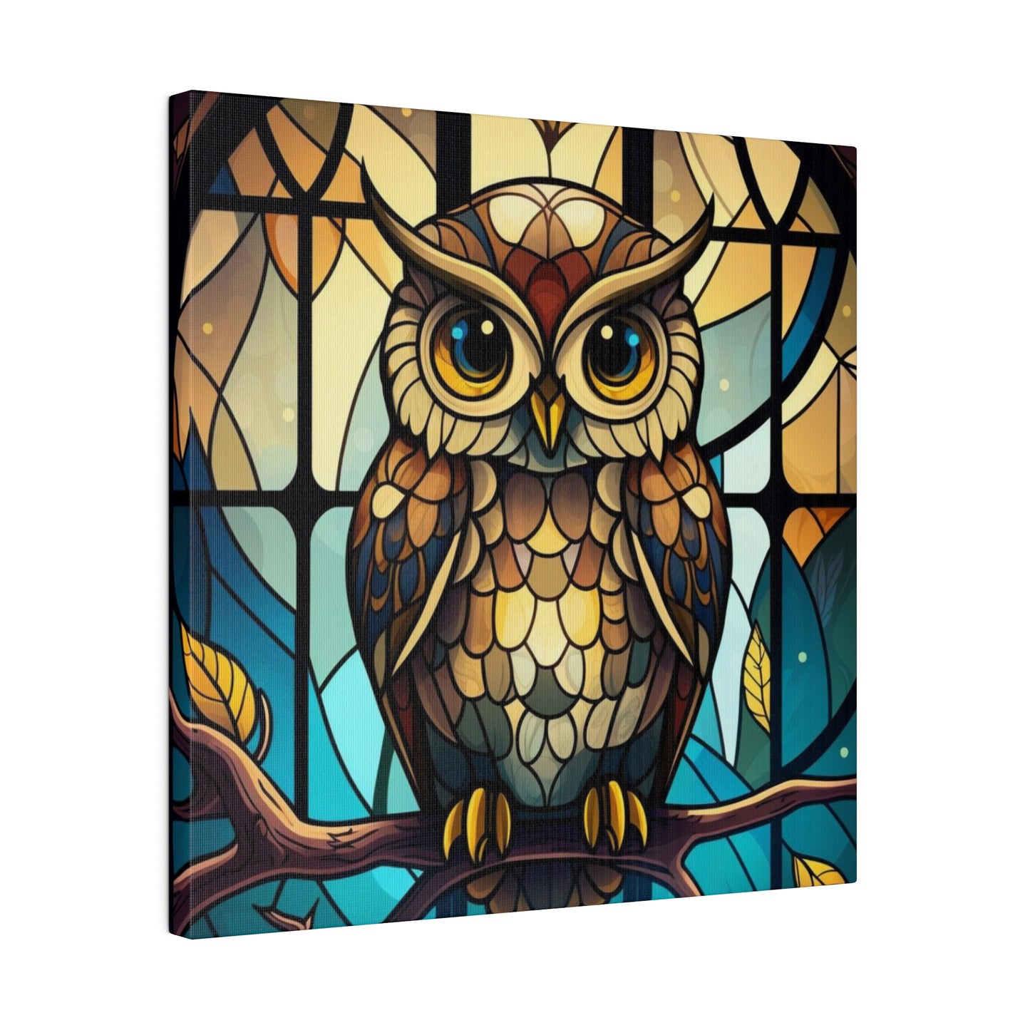 Stained Glass Owl Wall Art Matte Canvas