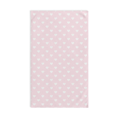 Coquette Pink and White Hearts Hand Towel