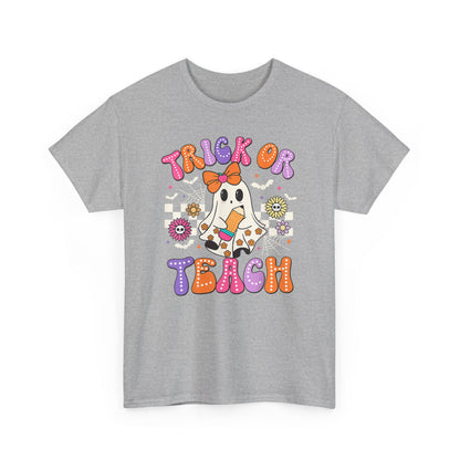 Trick or Teach Halloween Unisex Heavy Cotton Tee