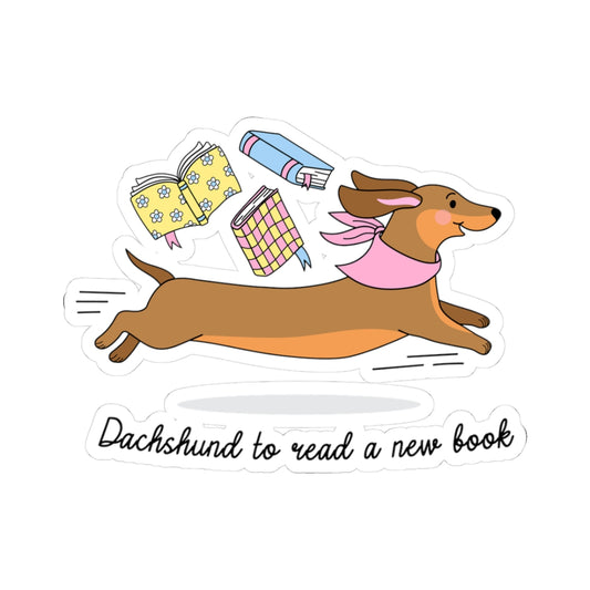 Funny Dachshund Reading Pun Stickers