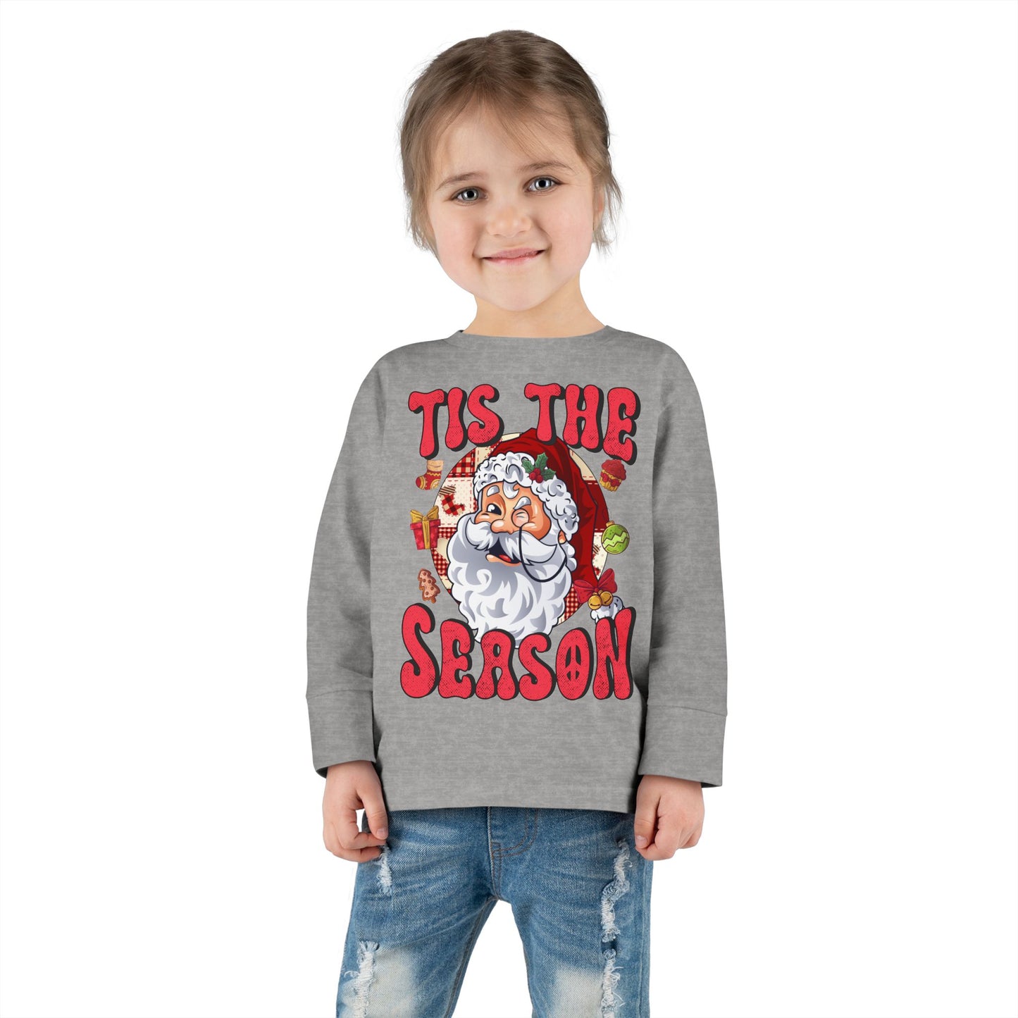 Tis the Season Santa Toddler Long Sleeve Tee