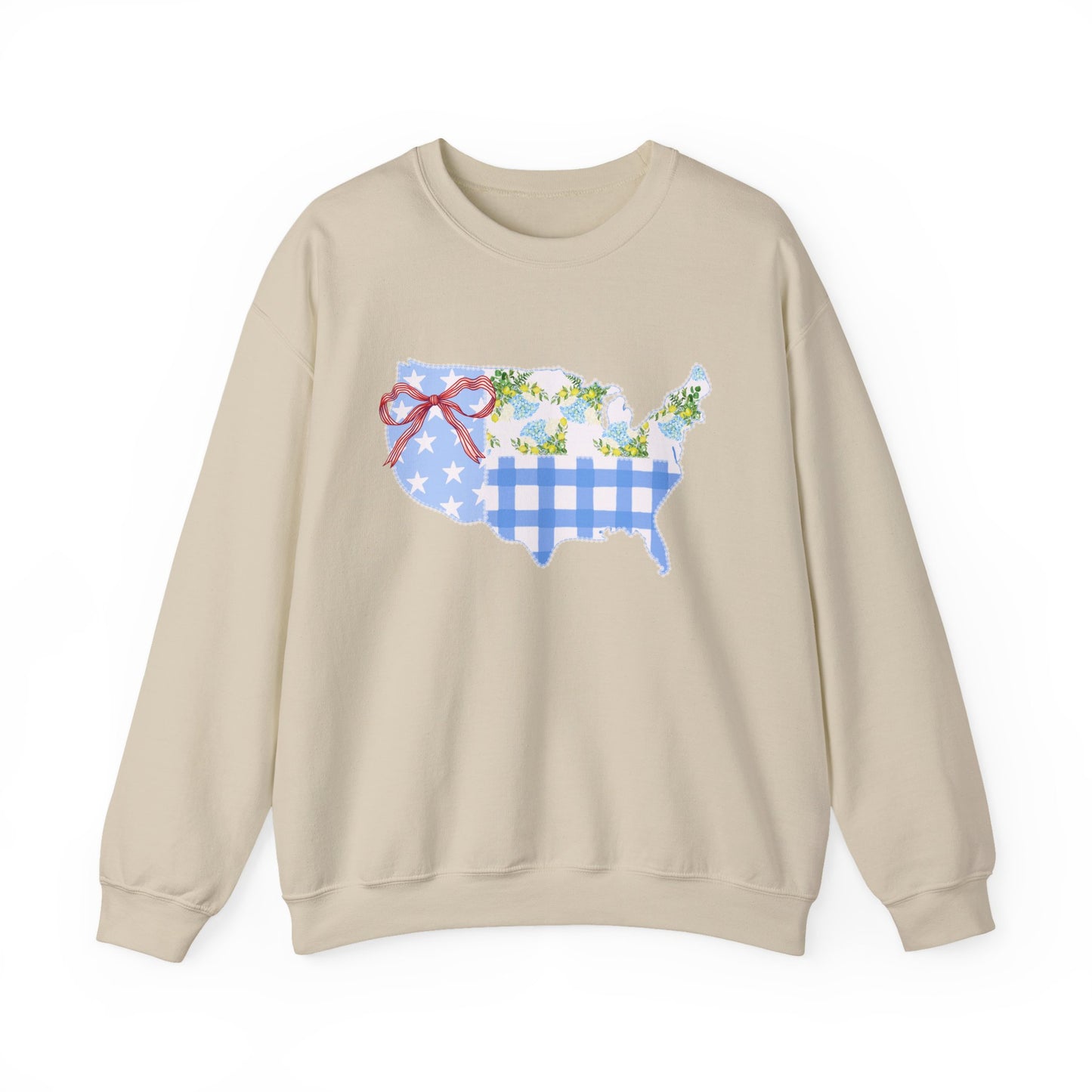 Patriotic U.S. Floral Crewneck Sweatshirt